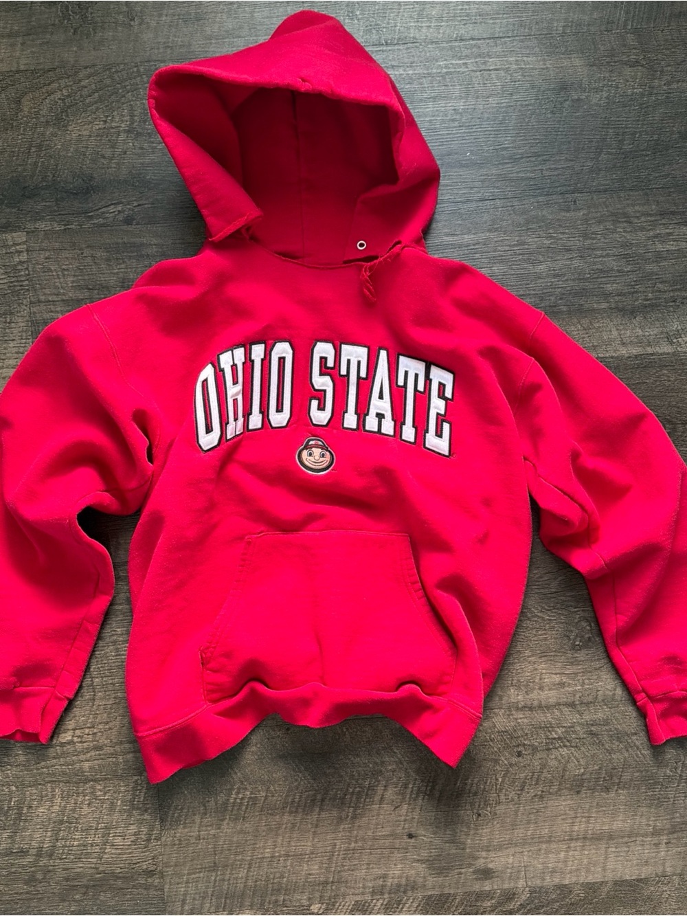 Vintage Ohio State Hoodie with Embroidered Lettering
